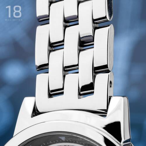 Uhrarmband POLJOT Edelstahl massiv 18 mm - 5 Knoten - poliert - Anstoss GERADE
