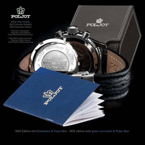 POLJOT Blue Angels 3133 NOS Chronograph russische mechanische Uhr Fliegeruhr
