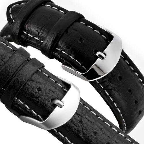 LEDERBAND 22mm Uhrarmband - feinnarbiges Glattleder - Uhr - Dornschliee