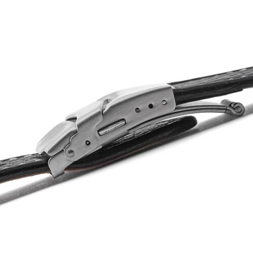 Uhrarmband Faltschliee Leder schwarz POLJOT 22 mm Uhr Armband Seitendrcker
