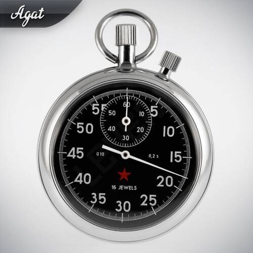 AGAT | Russian mechanical addition stop watch shock protection Stosicherung