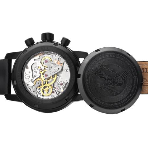 PILOT BERKUT Chronograph Poljot 31681 Saphirglas russische mechanische Uhr black