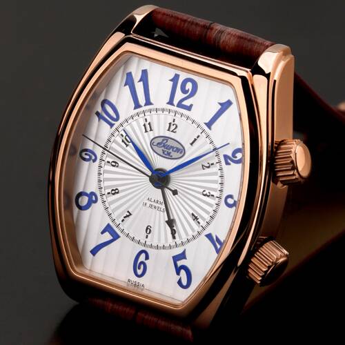 BURAN V.M.Signal 2612.1 Tonneau Wecker russiche machanische Uhr Armbanduhr