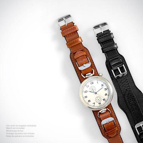 Lederband Armband Uhrenband B-Uhr Luftwaffe Fliegeruhren RETRO braun 12-18