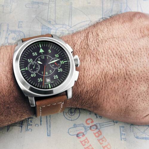 PILOT| Poljot Chronograph 3133 AVIA CLASSIC Russian mechanical Aviators watch