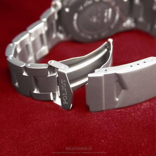 POLJOT EDELSTAHL Uhrarmband massiv 22 mm - 3 Knoten - satin matt - Ansto rund